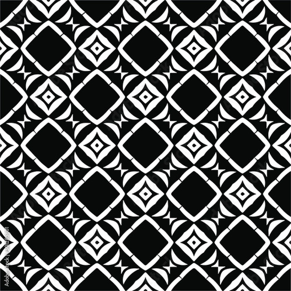 Fototapeta 
Vector monochrome pattern, Abstract texture for fabric print, card, table cloth, furniture, banner, cover, invitation, decoration, wrapping.seamless repeating pattern.Black and 
white color.