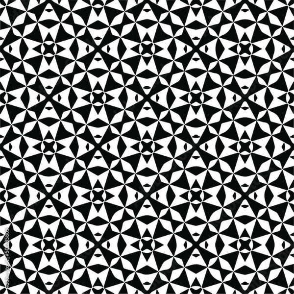 Fototapeta 
Vector monochrome pattern, Abstract texture for fabric print, card, table cloth, furniture, banner, cover, invitation, decoration, wrapping.seamless repeating pattern.Black and 
white color.