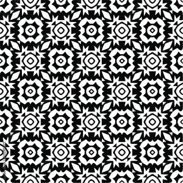 Fototapeta 
Vector monochrome pattern, Abstract texture for fabric print, card, table cloth, furniture, banner, cover, invitation, decoration, wrapping.seamless repeating pattern.Black and 
white color.