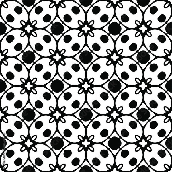 Fototapeta 
Vector monochrome pattern, Abstract texture for fabric print, card, table cloth, furniture, banner, cover, invitation, decoration, wrapping.seamless repeating pattern.Black and 
white color.
