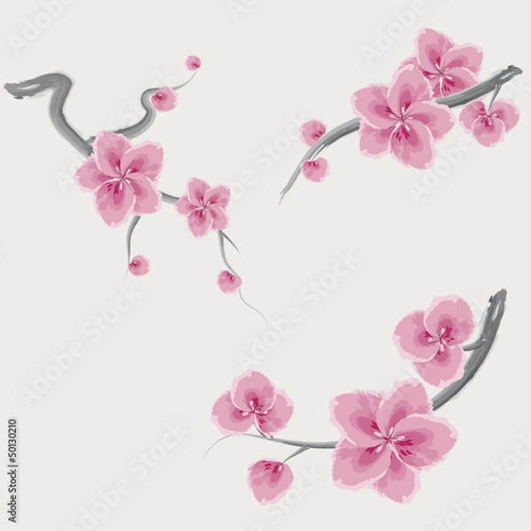 Obraz set sakura, global color
