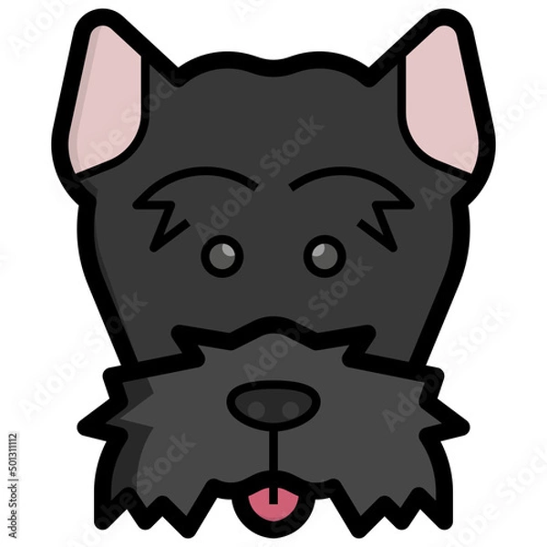 Obraz Scottish Terrier filled outline icon,linear,outline,graphic,illustration