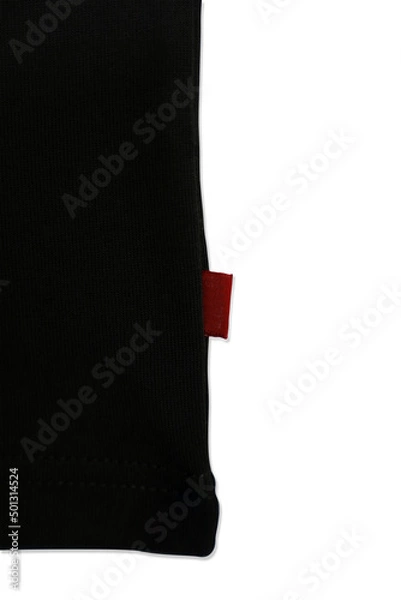 Fototapeta Black plain short sleeve cotton T-Shirt template isolated on a white background