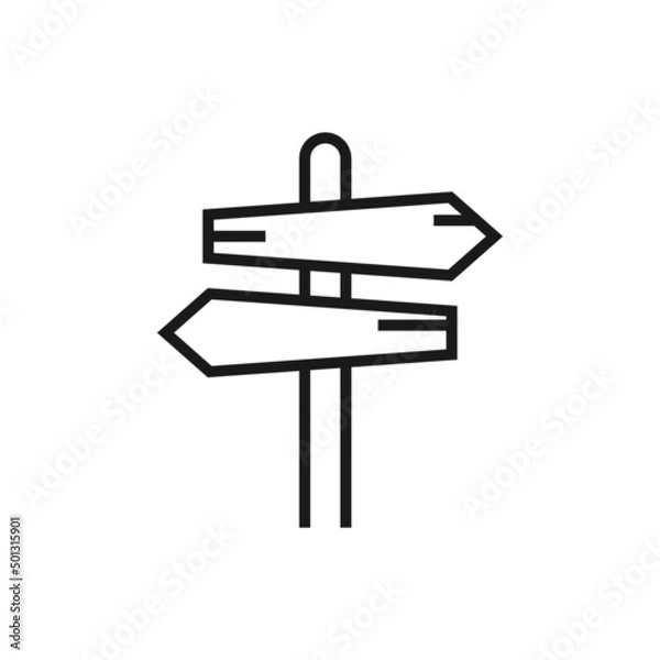 Fototapeta Direction Traffic Signs Drawing. isolated on white background.
