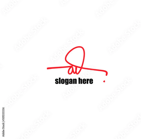 Obraz Ad Initial Handwriting Logo Vector