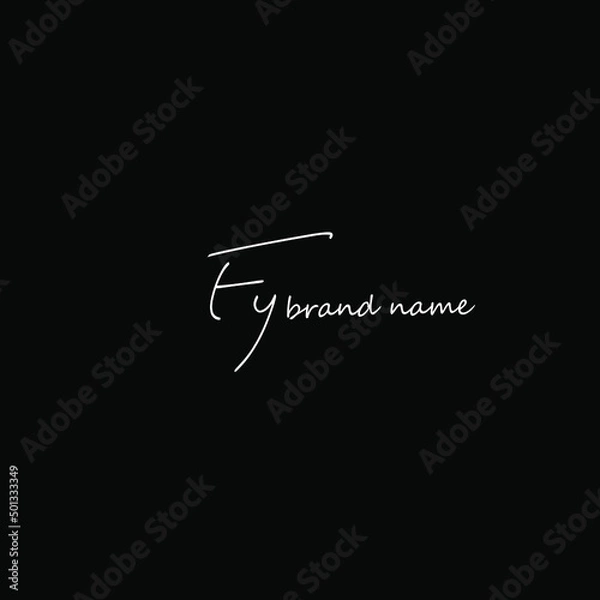 Obraz Fy Initial Handwriting Logo Vector
