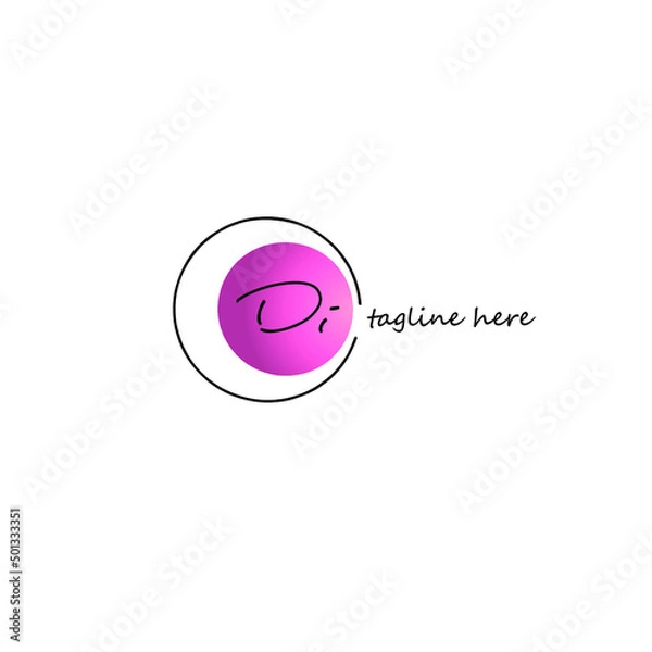Obraz Di Initial Handwriting Logo Vector