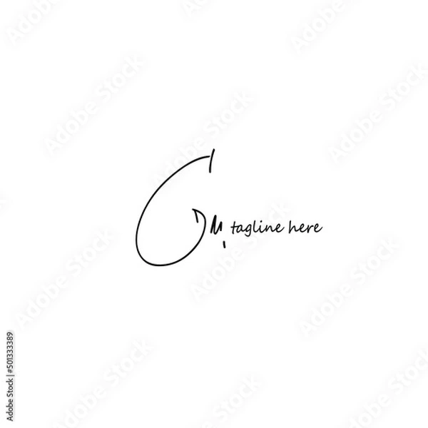 Obraz Gm Initial Handwriting Logo Vector