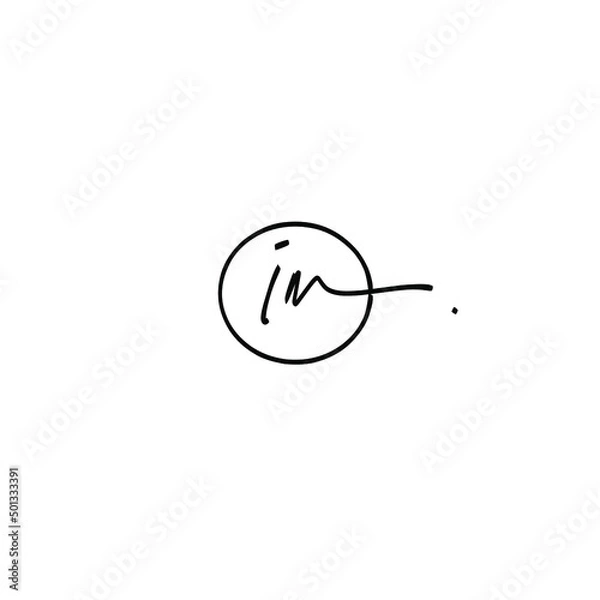 Obraz In Initial Handwriting Logo Vector