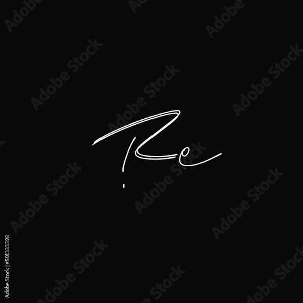 Obraz Re Initial Handwriting Logo Vector