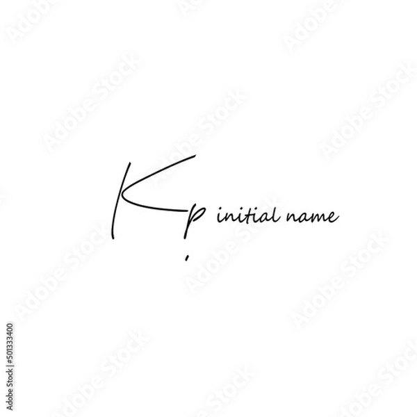 Obraz Kp Initial Handwriting Logo Vector