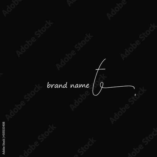 Obraz Te Initial Handwriting Logo Vector