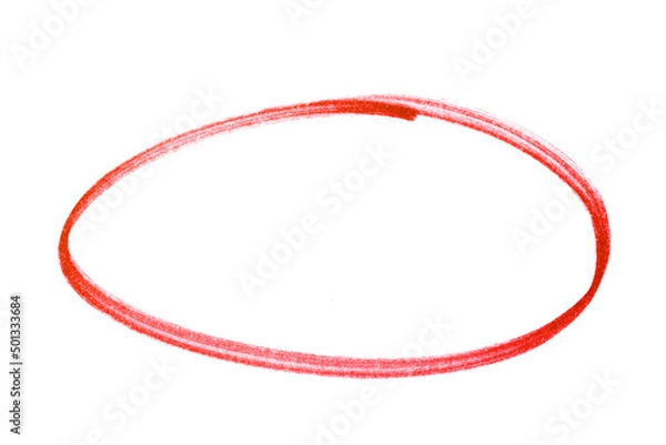 Fototapeta red highlighter circle on white background - Image