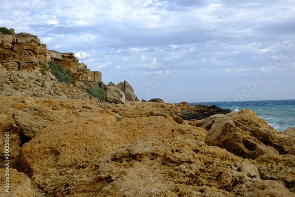 Obraz rocce mare onda costa