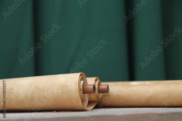 Obraz Pergamena con calamaio e penna