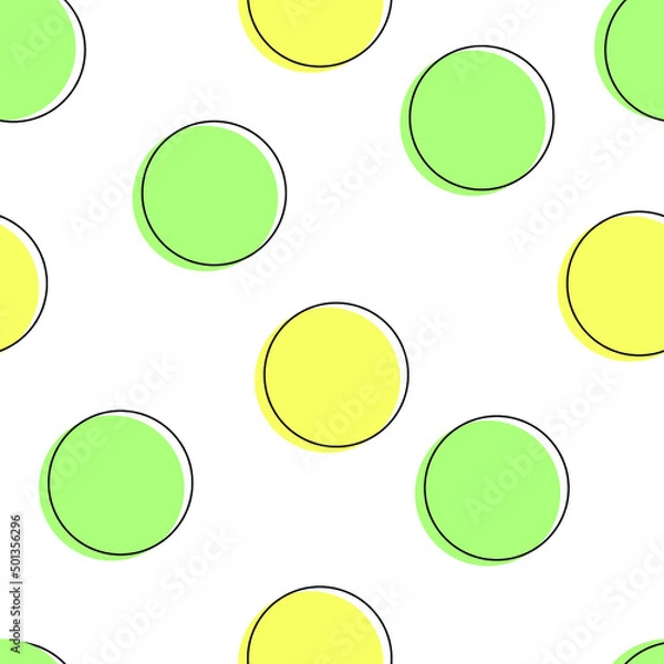 Fototapeta Abstract pattern, vector seamless pattern with green and yellow circles