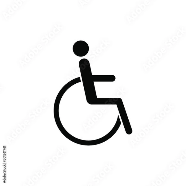 Fototapeta vector icon of a person with a wheelchair. road signs for the lame, the disabled, and so on