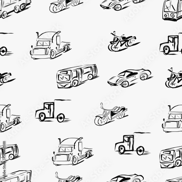 Fototapeta Drawing on a transparent background. Choose your own background color. Pattern, desktop wallpaper, pattern on fabric, background. Vector pattern.