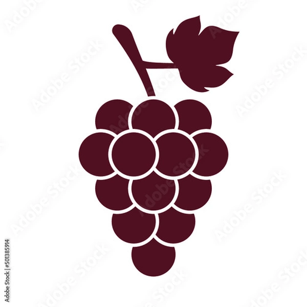 Obraz bunch of red grapes with leaves