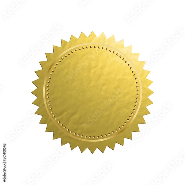 Fototapeta Golden stamp isolated on white background. Vector