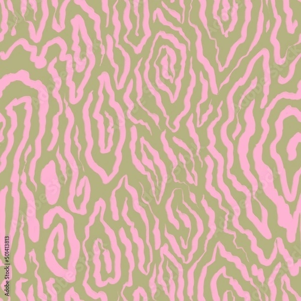 Fototapeta Boho pattern with pink zebra stripes