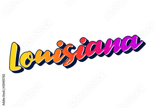 Fototapeta Louisiana text design. Vector calligraphy. Typography poster. Usable as background.