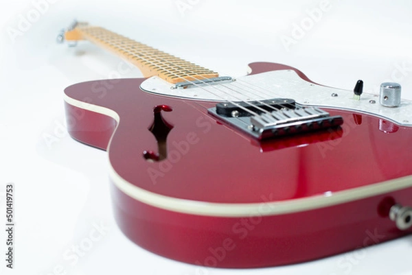 Obraz Red Electric Guitar on White