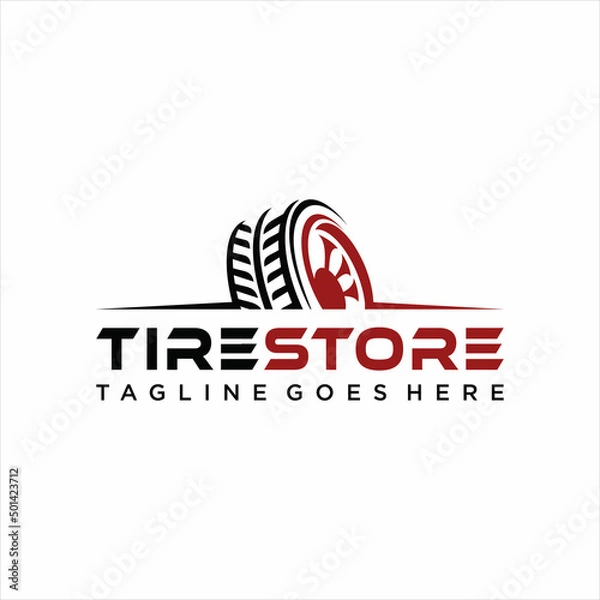 Fototapeta Tire logo, tire store logo design vector illustration. tire logo shop icons, car tire simple icons