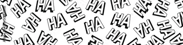 Obraz Joker laugh HA HA pattern on white background. Vector EPS 10