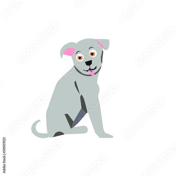 Fototapeta Gray dog ​​drawing
