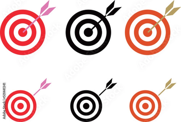 Obraz 的に矢が当たるアイコン　当たりとはずれ　セット