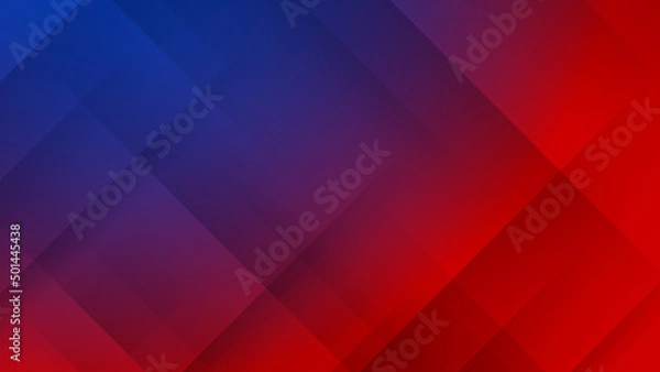 Obraz Minimal geometric blue red light technology background abstract design. Vector illustration abstract graphic design banner pattern presentation background web template.