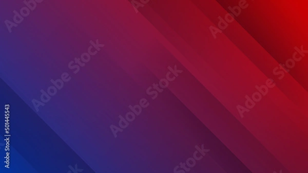 Obraz Minimal geometric blue red light technology background abstract design. Vector illustration abstract graphic design banner pattern presentation background web template.