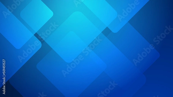 Obraz Modern blue square tech corporate abstract technology background. Vector abstract graphic design banner pattern presentation background web template.