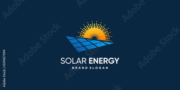 Obraz Solar logo design with modern creative concept Premium Vector