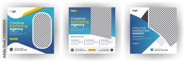 Obraz Creative marketing agency social media post web banner bundle template