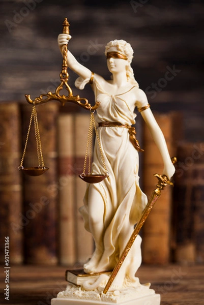 Obraz Statue of justice, burden of proof, law theme