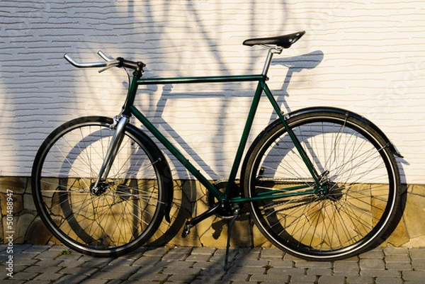 Obraz close up of fixed gear bike, old vintage bicycle