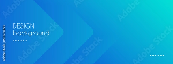 Fototapeta Blue abstract vector long banner. Minimal background with arrows and copy space for text. Facebook cover, web banner