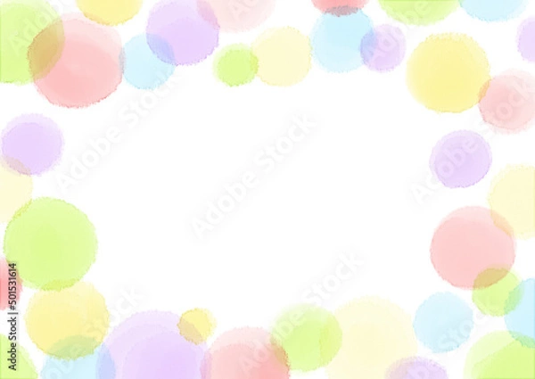 Obraz 水彩の水玉フレーム2　カラフルver