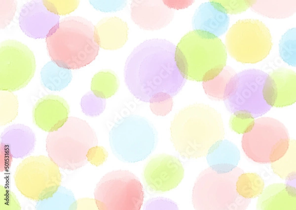 Obraz 水彩の水玉　カラフルver