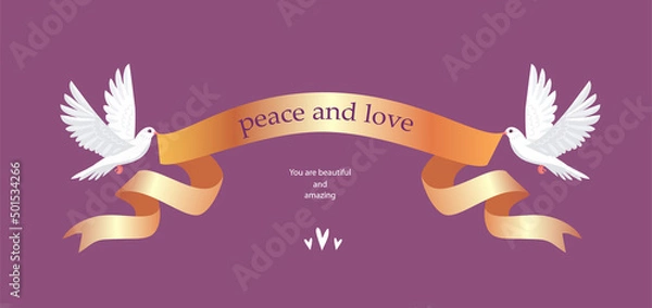 Obraz doves ribbon 2
