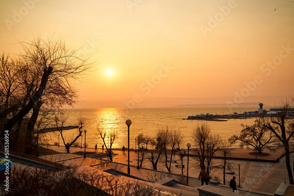 Obraz sunset over the river