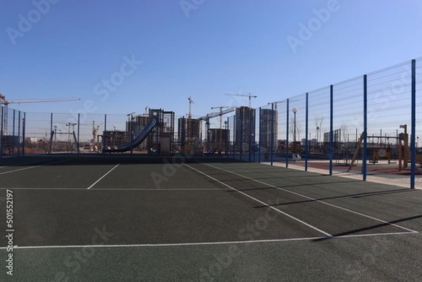 Fototapeta sport playgrounds in city yard