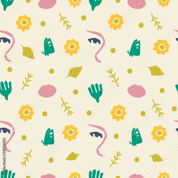 Fototapeta Decorative seamless pattern. Simple abstract shape
