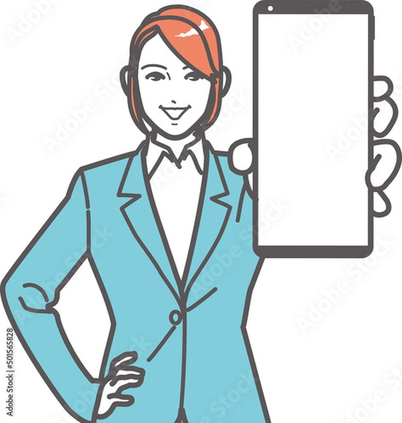 Obraz スマホを見せる女性