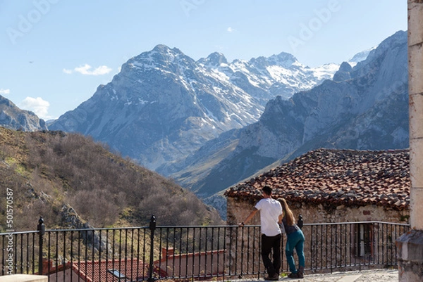 Obraz Mountain landscape view from the village of Sotres, Spain