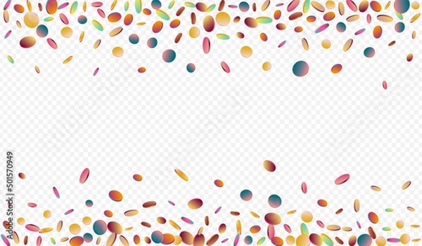 Fototapeta Rainbow Polka Abstract Transparent Background.