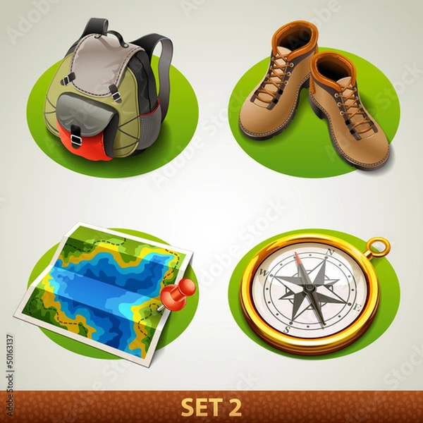 Fototapeta vector tourism icon-set 2