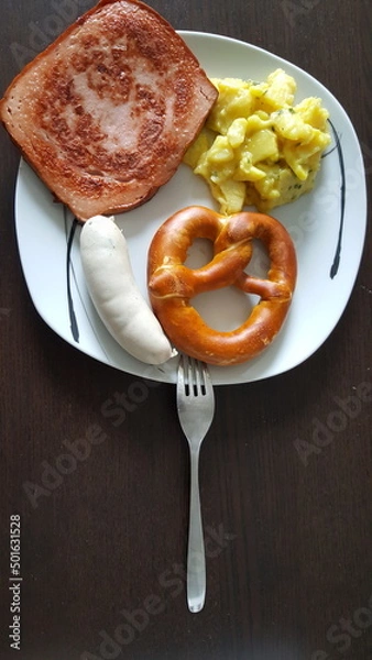 Fototapeta Weißwurst Leberkäse